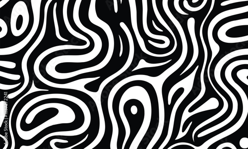 Abstract retro background wavy liquid texture and a groovy 70s-style pattern. This psychedelic vector design is perfect for posters, wallpapers.