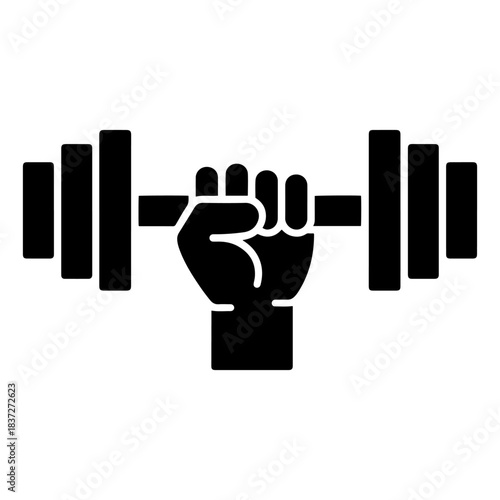 dumbbell barbell workout icon set