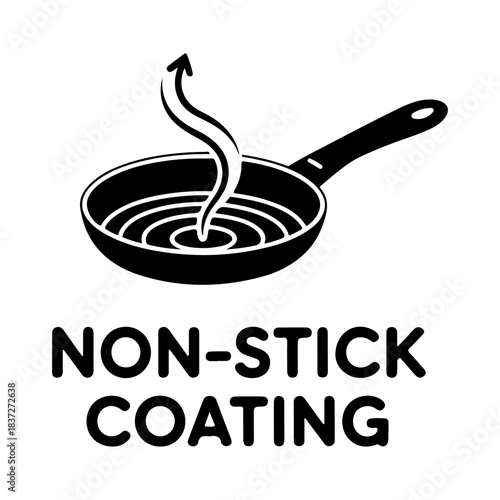 non stick coating cookware icon set