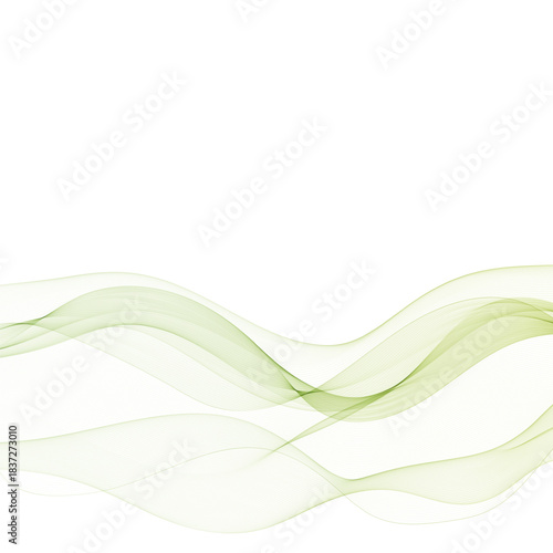 Green abstract background with wavy lines. Modern technology concept. Futuristic background. Vector illustration. Eps 10