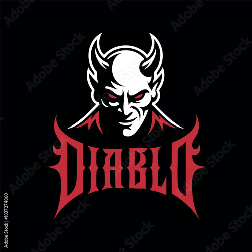 Diablo logo. Vector illustration on a black background.