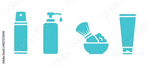 Set of vector icons for Shaving Foam

