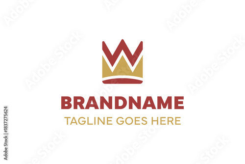 Letter W Crown Luxury Logo, symbolizing prestige, elegance, and premium quality