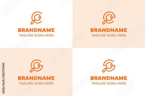 Letter C E G S Magnifying Glass Logo Set, symbolizing search, insight, and precision