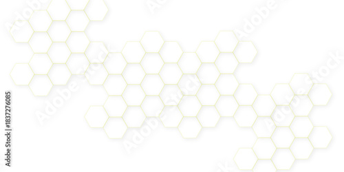Abstract white hexagon concept background. Modern pattern polygon art in illustration art background.  geometry science and technology.