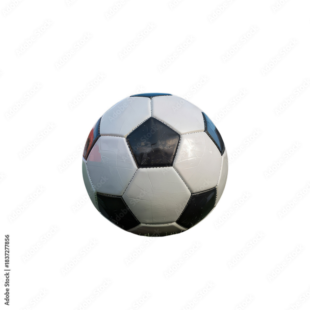 Obraz premium Classic soccer ball black white panels football pentagon