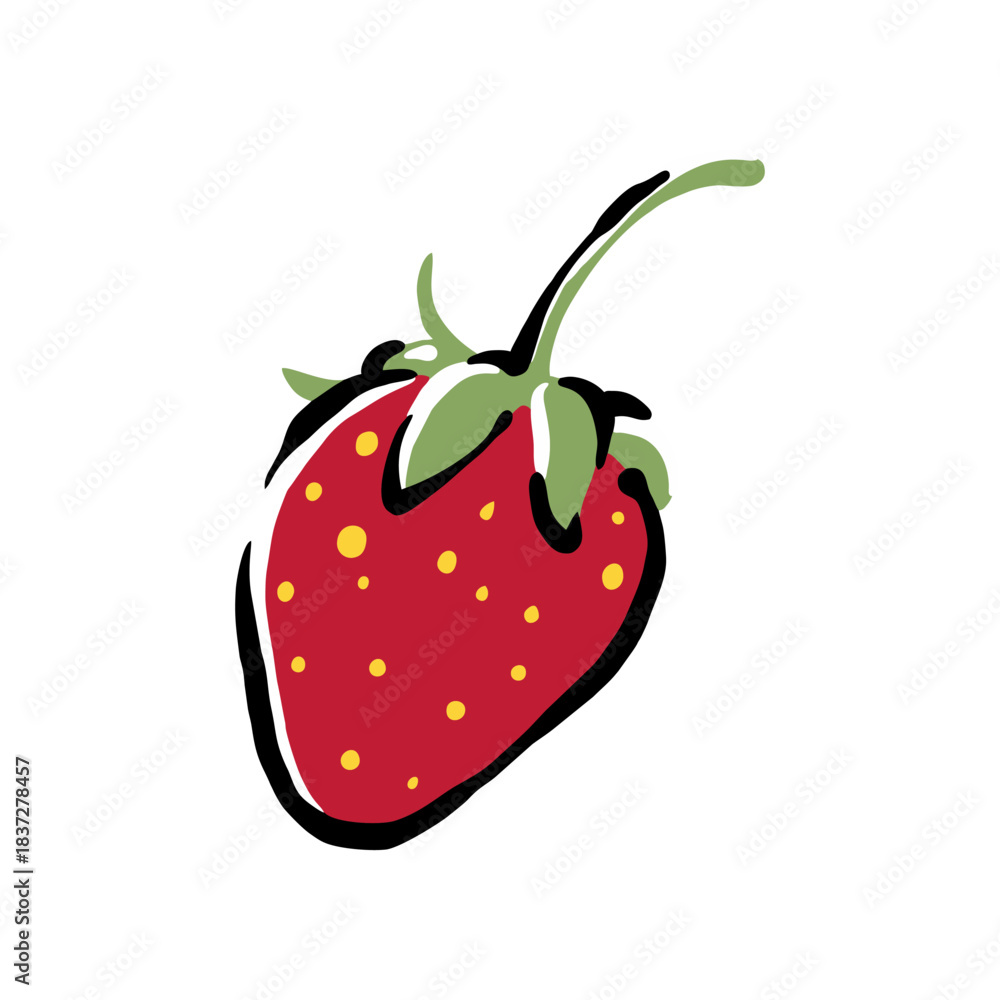 Obraz premium Healthy food vector illustration strawberry in a hand drawn style. Perfect for nutrition, diet content, meal prep, and educational design.