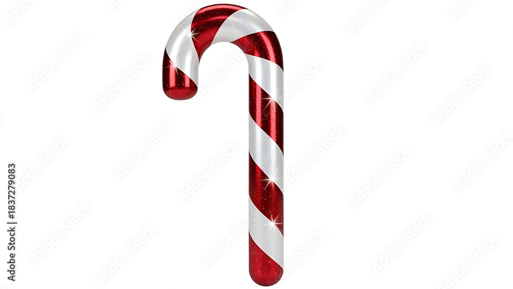 Obraz premium Red and white candy cane isolated on white background