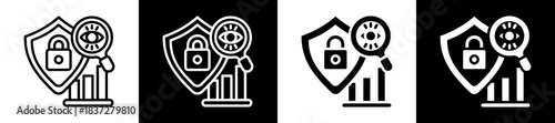 Security Monitoring Icon Set In Black And White Filled Style Collection