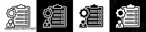 Requirement Management Icon Set In Black And White Filled Style Collection