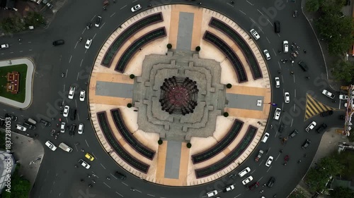 Aerial view of Phnom Penh Cityscape at the sunset, Cambodia 
