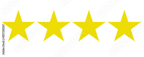 Five stars customer product rating review flat icon for apps and websites
