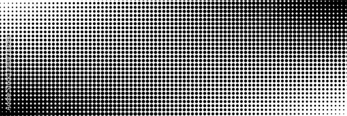 Set of halftone dots gradient pattern texture isolated on white background. Straight dotted spots using halftone circle dot raster texture. Vector blot half tone collection.