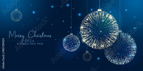 New Year background with Christmas balls