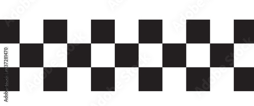 Black and white checkered rectangular frame. Square racing checkerboard pattern. Chessboard geometric pattern. Rally checkerboard pattern.