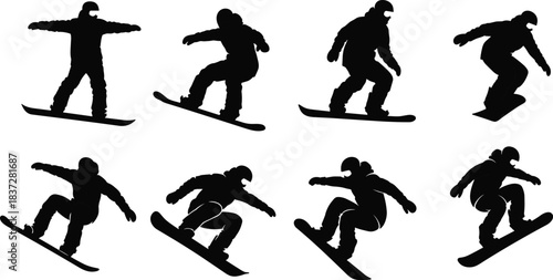 Vector Silhouette Set of People Reading Books in Relaxed Poses, Sitting, Standing, and Lying Down for Education and Leisure Activity.