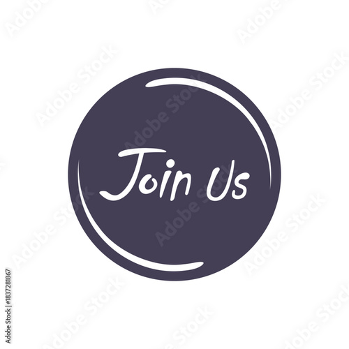 Join Us Circle Banner with lettering text
