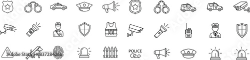 Set of various hand drawn protest and demonstration icons in black and white