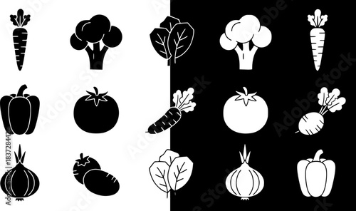 fresh vegetable icon collection vector illustration