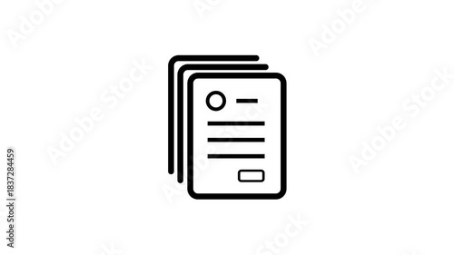 Profile and resume icon animation used in recruitment systems, job portals, or online CV evaluation platforms
