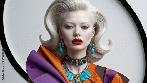 woman with iron and hair curlers