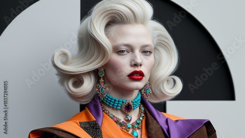 blonde woman with curlers in her hair