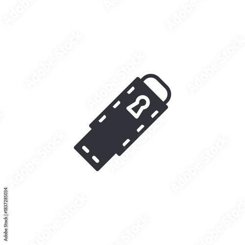 USB security icon showing protected flash drive storage, encrypted device, safe transfer, and portable data safety.