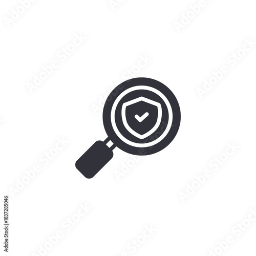 Search security icon illustrating privacy tracking, risk investigation, digital monitoring, and cyber threat analysis.