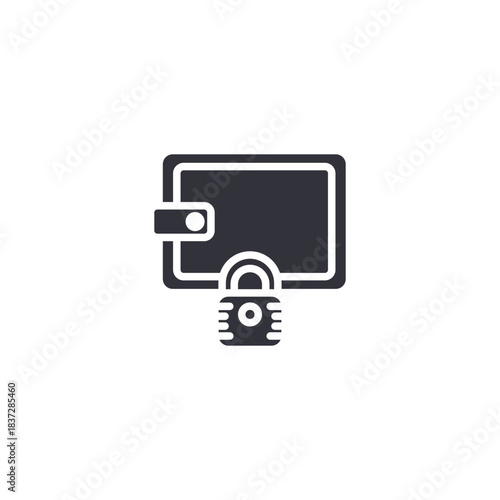 Mobile wallet security icon symbolizing secure transaction, financial protection, payment authentication, and encrypted digital wallet.