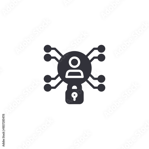 Cyber attack virus icon representing danger alert, malware threat, hacking risk, and network intrusion warning.