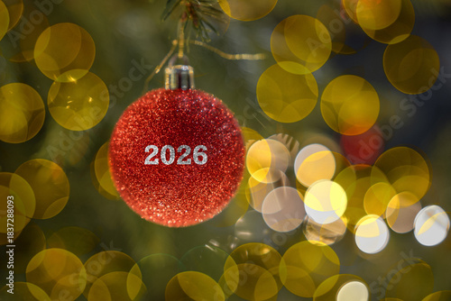 Decorated Christmas Tree with Glowing Lights