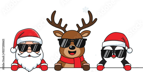 Cool Cartoon Santa Clausinter Holidays, Fun, Humor, Cute