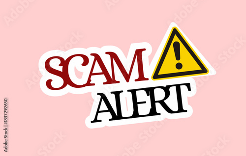 Scam Alert Sign, Icon, Sticker, Banner Poster, Scam Alert Graphic – Warning Sign, Caution Icon, Sticker and Banner Layout