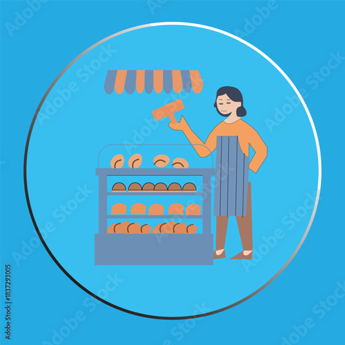 PrintBaker Selling Fresh Bread at a Small Local Bakery