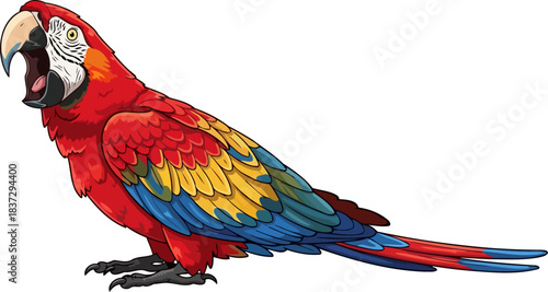 tropical majestys vibrant call a scarlet macaws bold declaration of wild splendor, isolated on transparent background