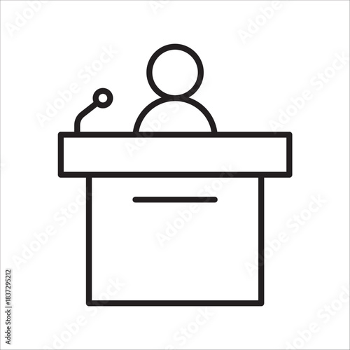 Public Relations icon. Media Engagement, with a white background.