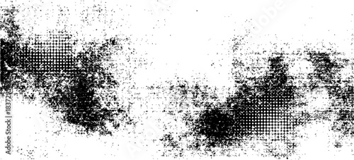 Black and white Dust overlay distress grungy effect paint. Black and white grunge seamless texture. Dust and scratches grain texture on white and black background.
