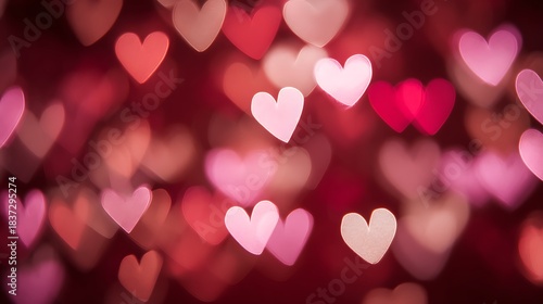 Romantic Heart Bokeh Lights Background for Valentines Day Celebration