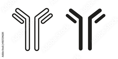 Antibody icons in filled, thin line, outline and strokes