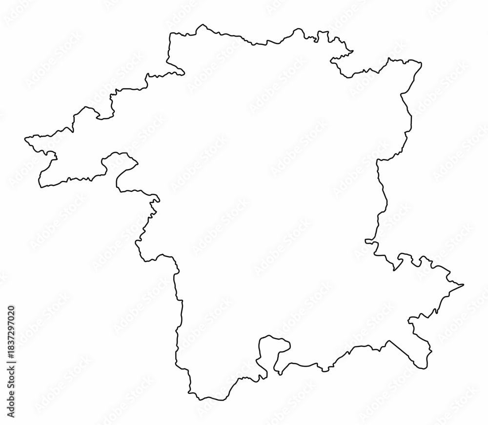 Obraz premium Worcestershire county outline map