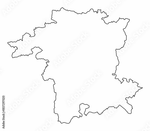 Worcestershire county outline map