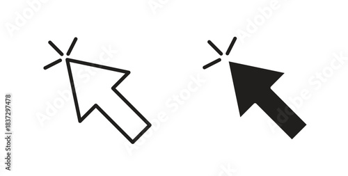 Click icons in filled, thin line, outline and strokes