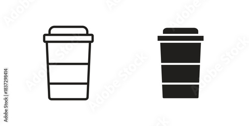 coffee cup icons in filled, thin line, outline and strokes