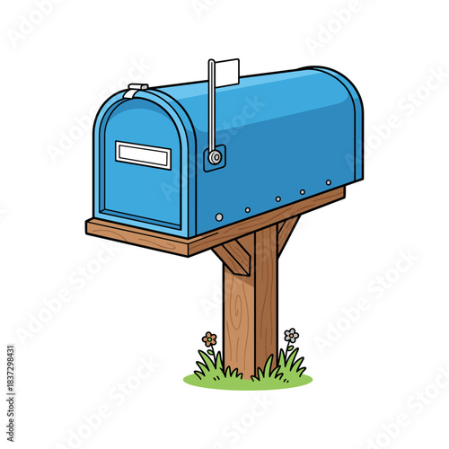 A mailbox, Postbox icon logo flat vector design