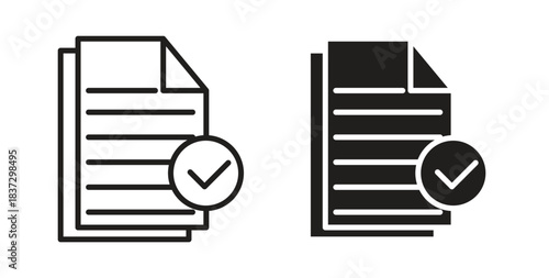 Compliance icons in filled, thin line, outline and strokes