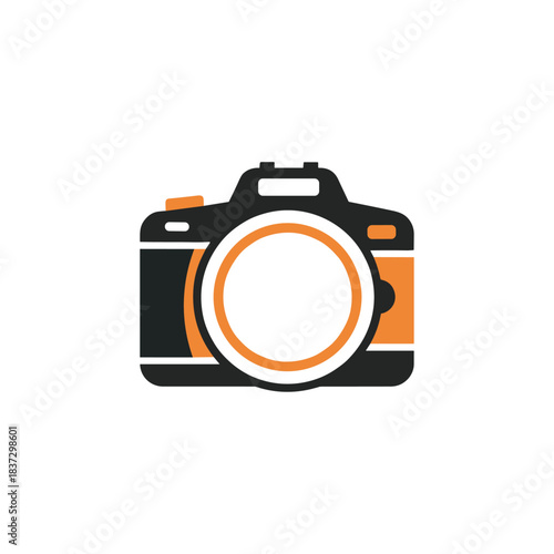 Dslr camera icon logo flat vector design