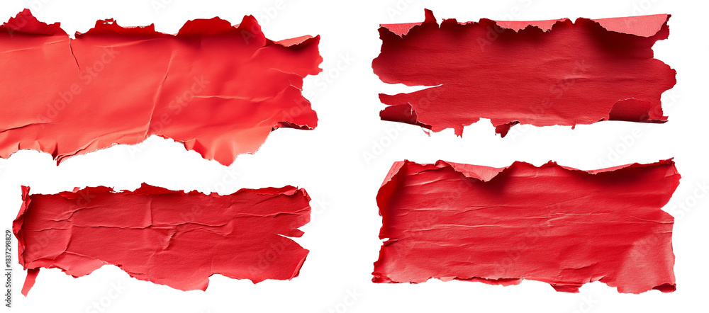 custom made wallpaper toronto digitalRed torn paper pieces with rough ripped edges isolated on a transparent background