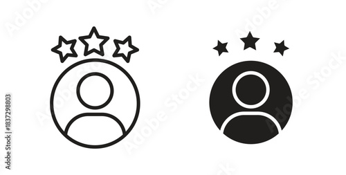 Customer loyalty icons in filled, thin line, outline and strokes