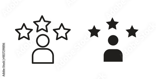 Customer satisfaction icons in filled, thin line, outline and strokes