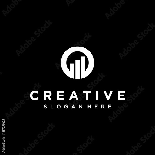 Minimalist creative business growth progress logo design for modern company branding and financial development icon
